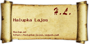 Halupka Lajos névjegykártya